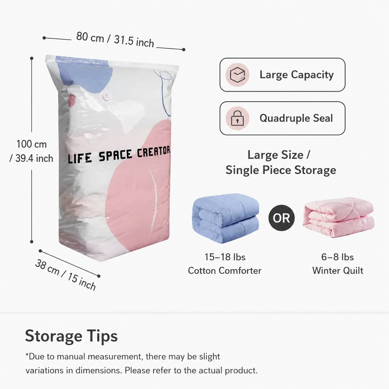 💨No-Pump 3D Vacuum Storage Bags