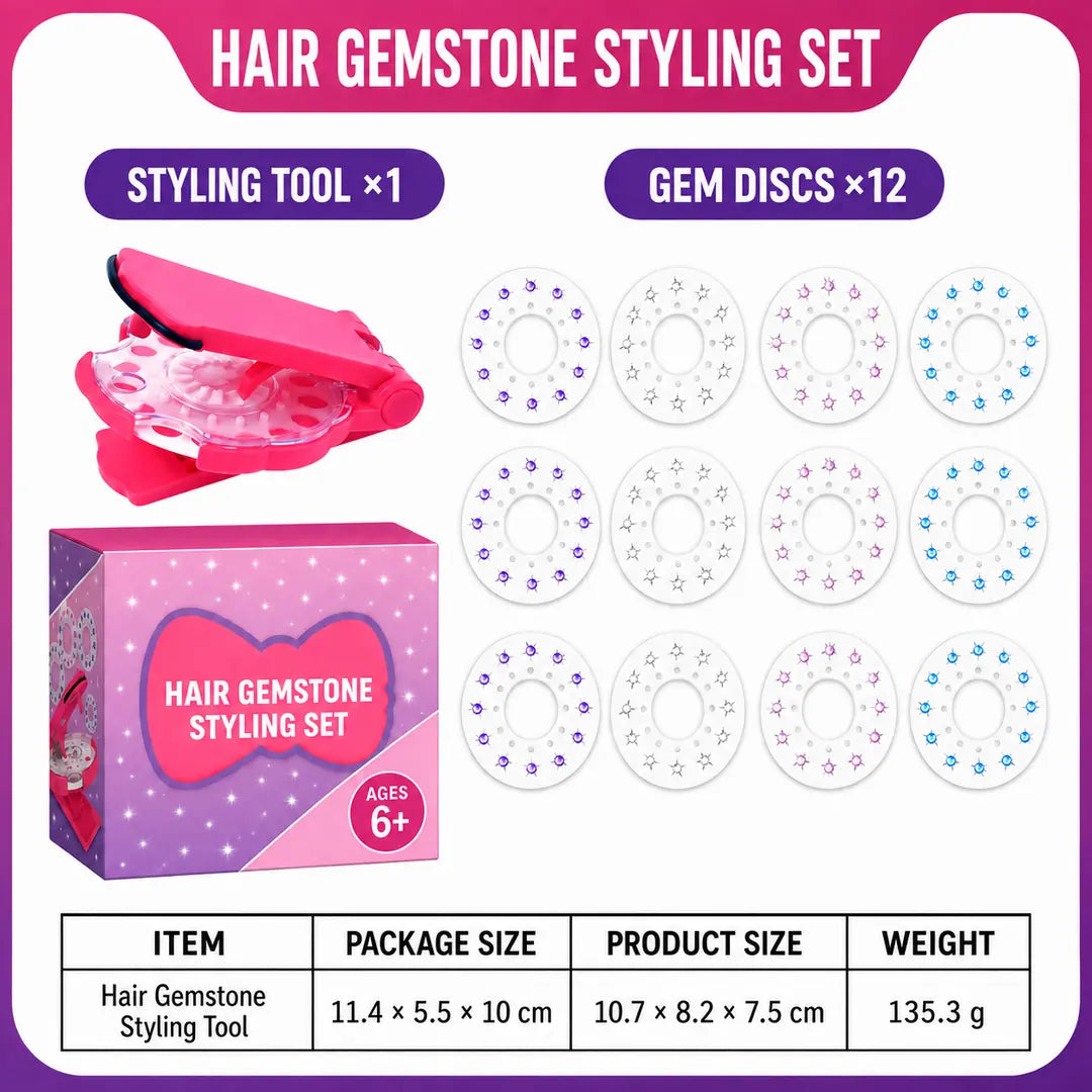 🔥Last Day!50% Off!🔥Magic Hair Gem Styling Kit — Create Sparkling Hairstyles in Seconds
