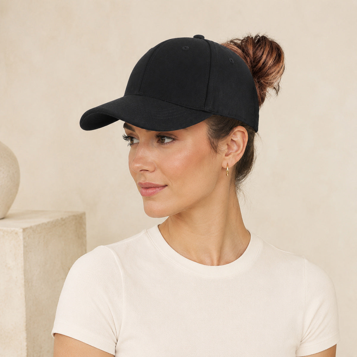 🔥LAST DAY!60% OFF!🧢Magnetic Split-Back Ponytail Cap – Perfect for High Ponytails & Messy Buns