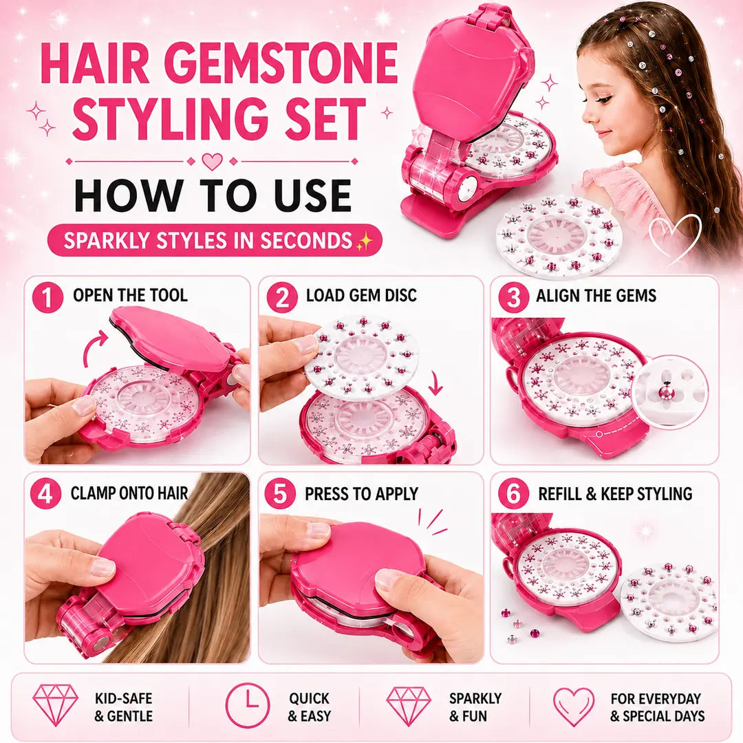 🔥Last Day!50% Off!🔥Magic Hair Gem Styling Kit — Create Sparkling Hairstyles in Seconds