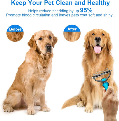 🐾 Pet Grooming Brush For Shedding & Summer Comfort
