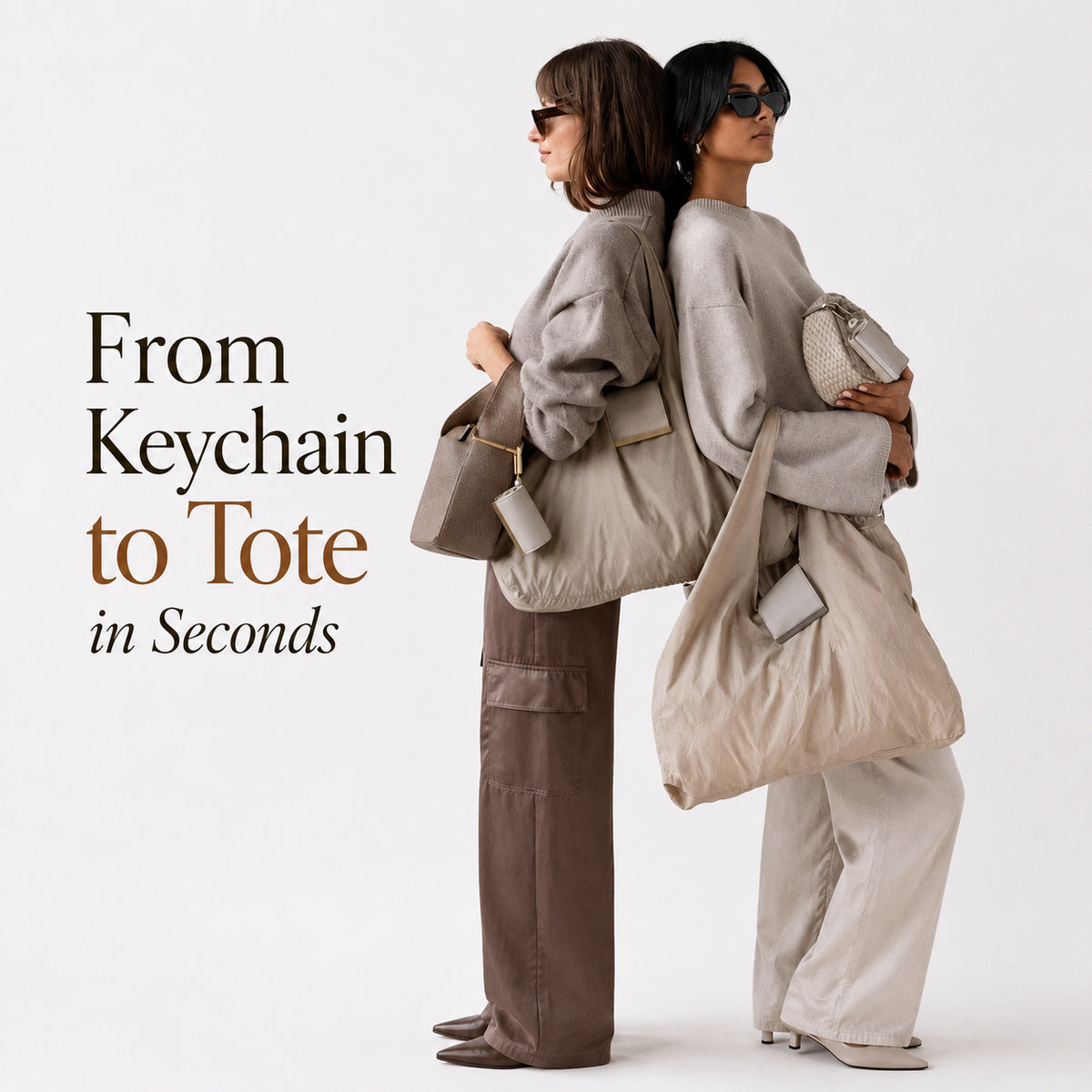 🔥Last Day Buy 1 Get 1 Free $14.99 Each🔥Foldable Tote Keychain – A Full-Size Bag in Seconds
