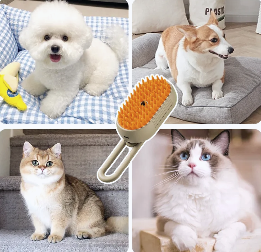 Pet grooming brush suitable for cats dogs and fluffy pets