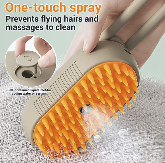 Gentle deep-clean pet grooming brush for cats and dogs