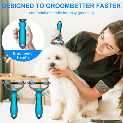🐾 Pet Grooming Brush For Shedding & Summer Comfort