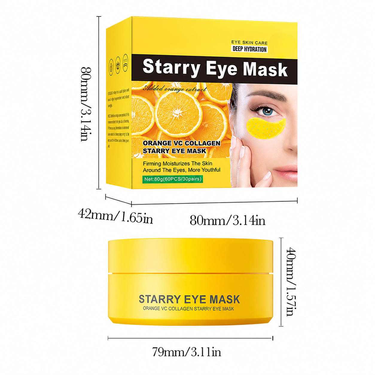 Orange VC collagen starry eye mask(60PCS / 30pairs)
