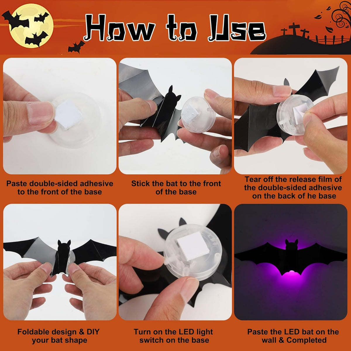 🎃HALLOWEEN SALE - 50% OFF!👻LED Halloween Bat Wall Lights