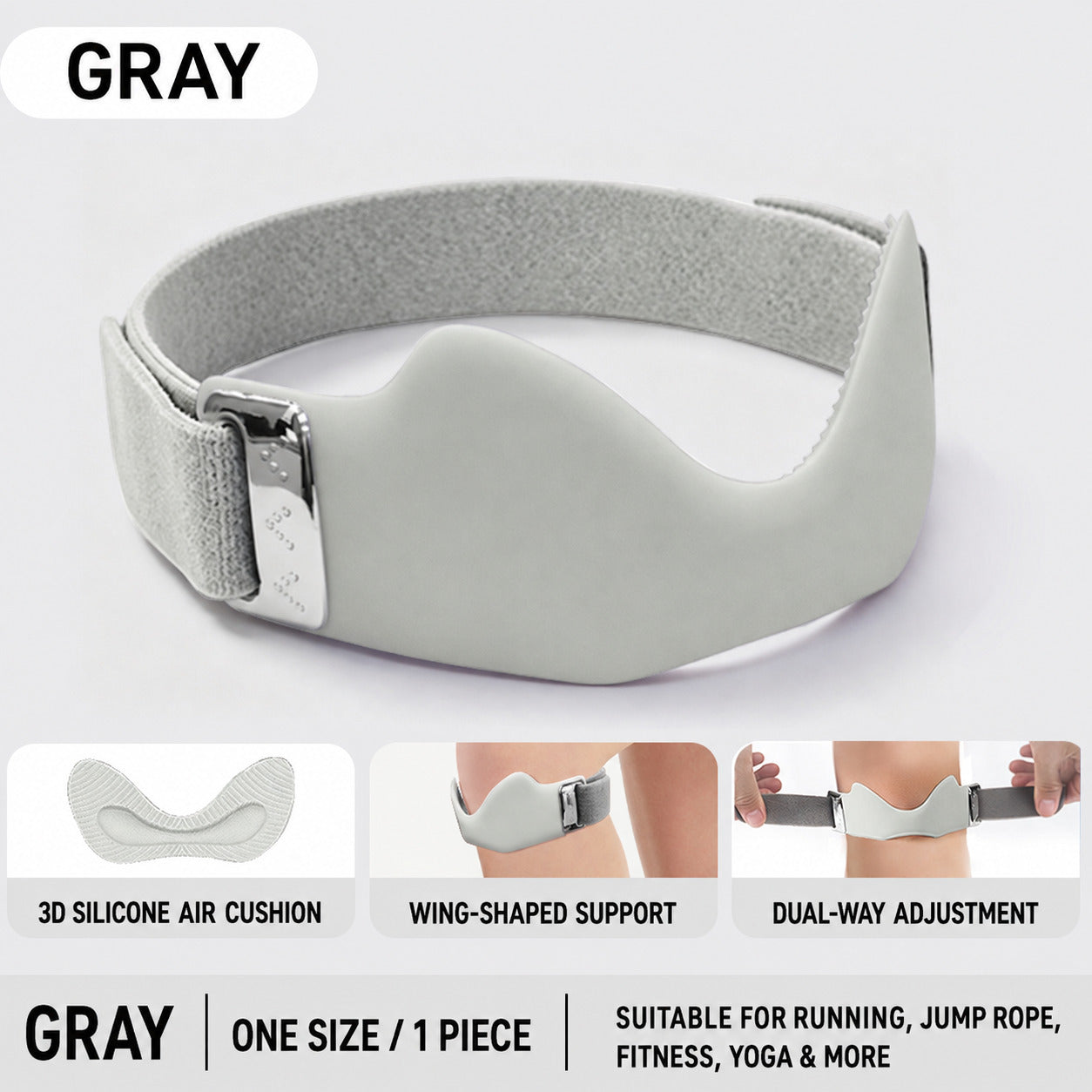 🔥Summer Sale! Buy 1 Get 1 Free🔥Air-Cushion Patellar Knee Strap – Targeted, No-Slip Support for Running, Workouts & Everyday Movement