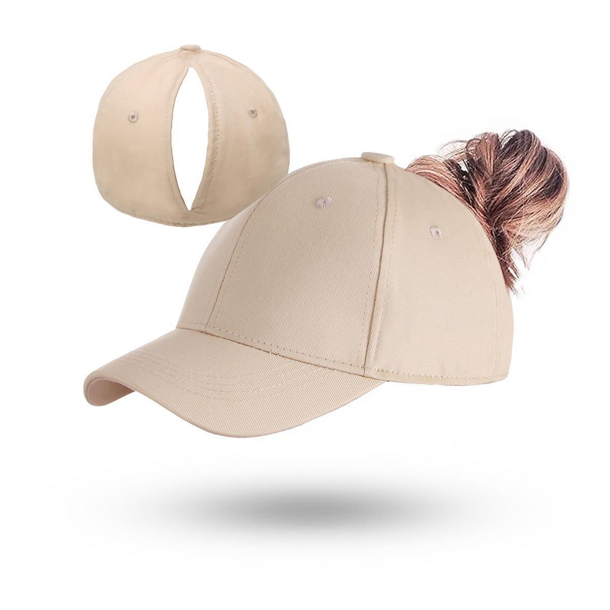 🔥LAST DAY!60% OFF!🧢Magnetic Split-Back Ponytail Cap – Perfect for High Ponytails & Messy Buns