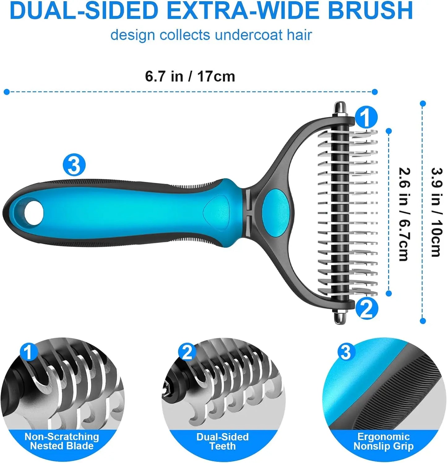 🐾 Pet Grooming Brush For Shedding & Summer Comfort