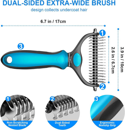 🐾 Pet Grooming Brush For Shedding & Summer Comfort