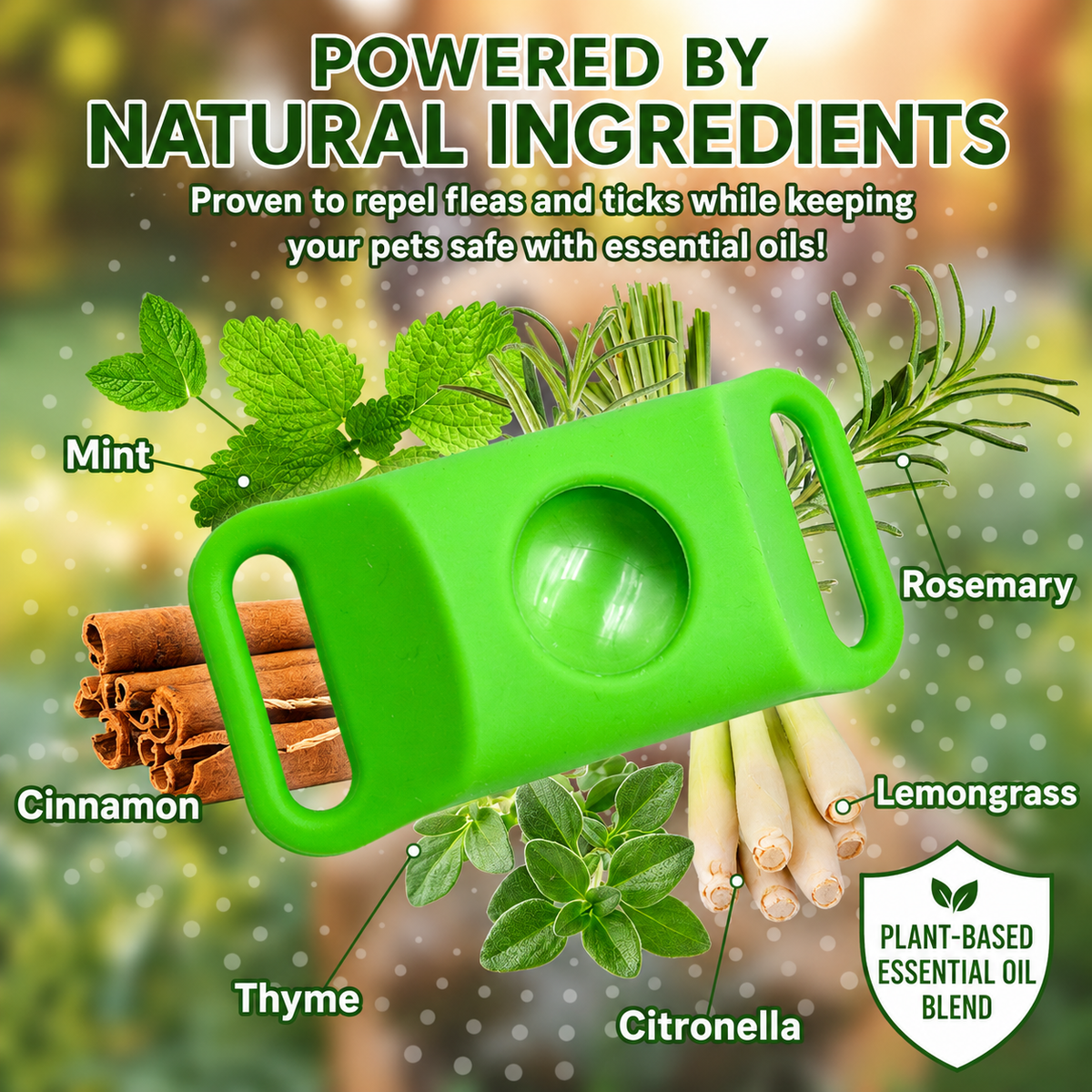Natural flea and tick pendant for pets