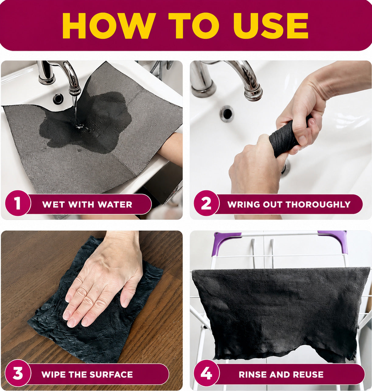📣Every Home Needs One! Buy 2 Get 1 Free📣Cleaning Cloths-Clean More. Spend Less. Reuse Again and Again.