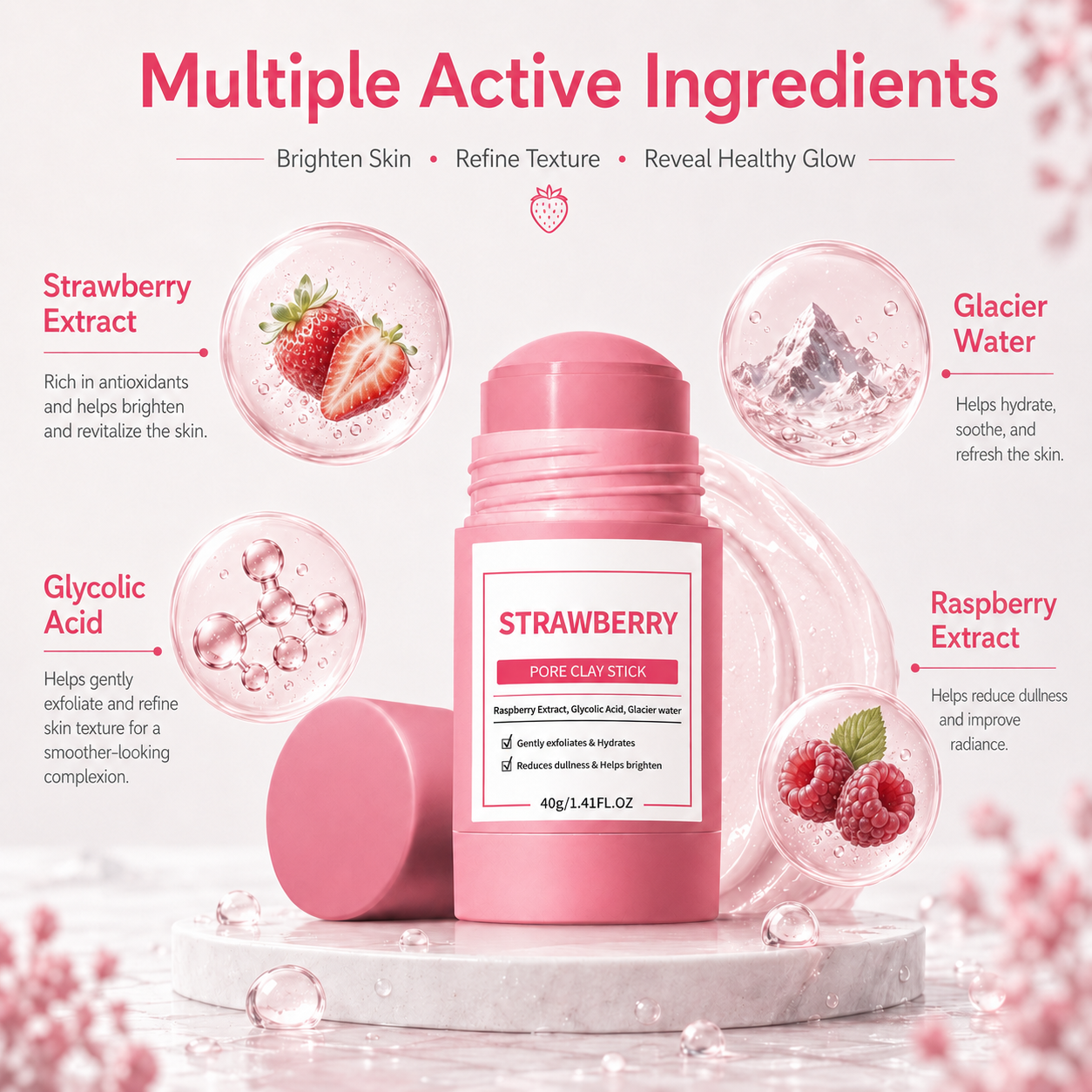 Strawberry Pore Clay Stick