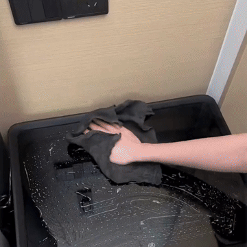Magic Cleaning Cloth in use