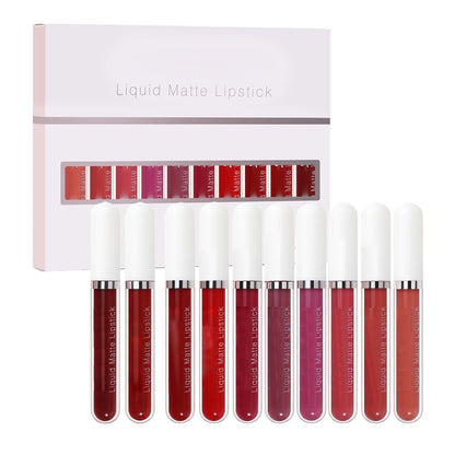 📢📢Last Day! Buy 1 Get 1 FREE — Only $19.99 Each⏰10 Pcs Matte Waterproof  Long Lasting Lip Gloss