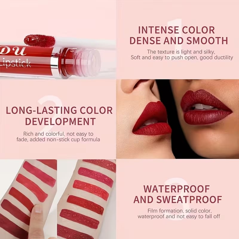 📢📢Last Day! Buy 1 Get 1 FREE — Only $19.99 Each⏰10 Pcs Matte Waterproof  Long Lasting Lip Gloss