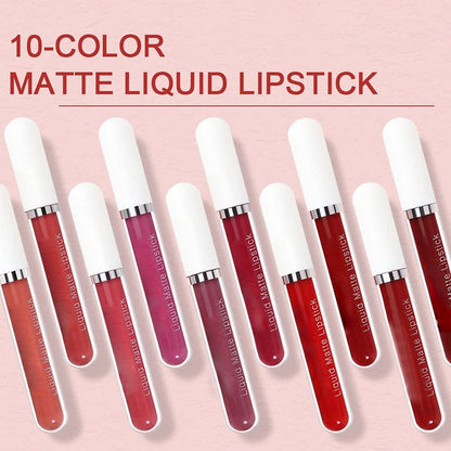 📢📢Last Day! Buy 1 Get 1 FREE — Only $19.99 Each⏰10 Pcs Matte Waterproof  Long Lasting Lip Gloss