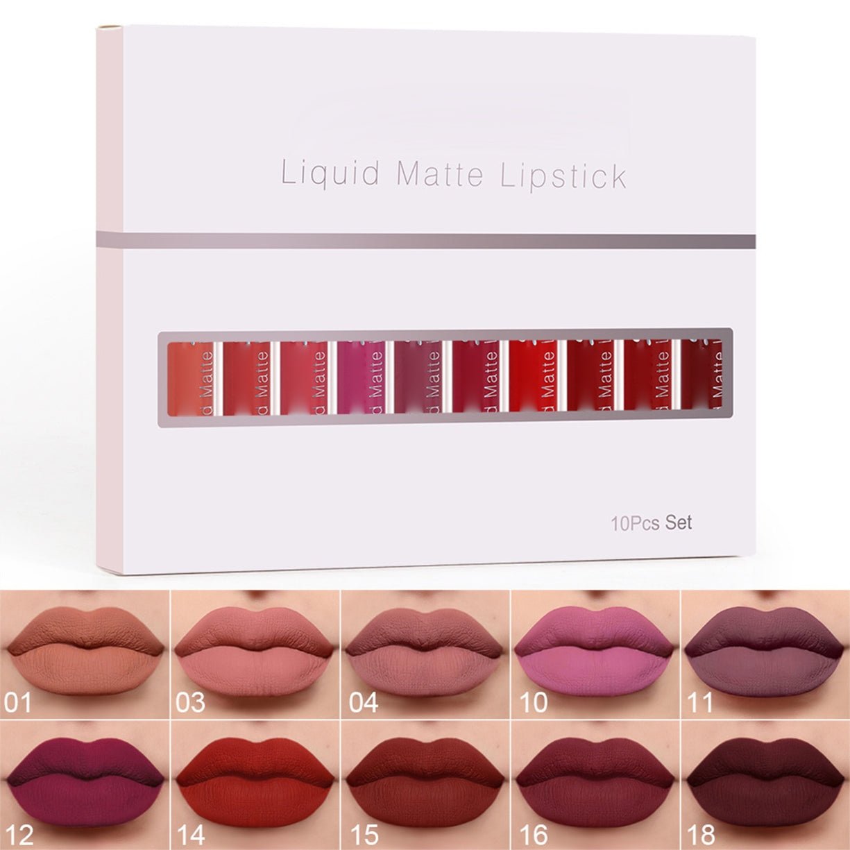 📢📢Last Day! Buy 1 Get 1 FREE — Only $19.99 Each⏰10 Pcs Matte Waterproof  Long Lasting Lip Gloss